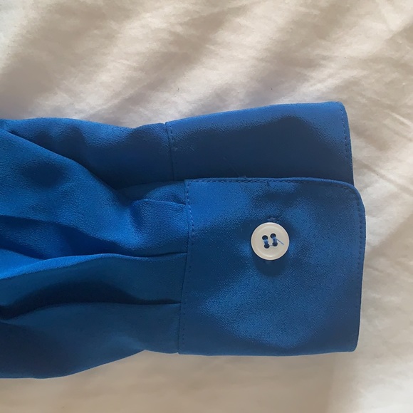 CHRISTIAN DIOR size 10 long sleeve Royal Blue blouse in Excellent condition - Picture 7 of 7